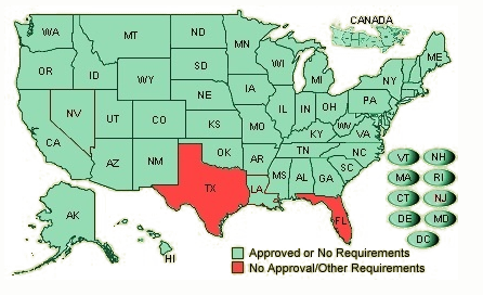Mold Requirements by State Map